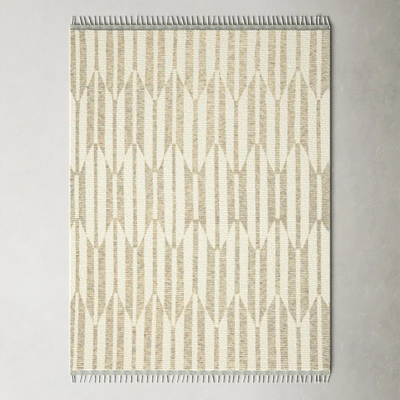 Wesler Handmade Wool Beige/Ivory Rug | Wayfair North America