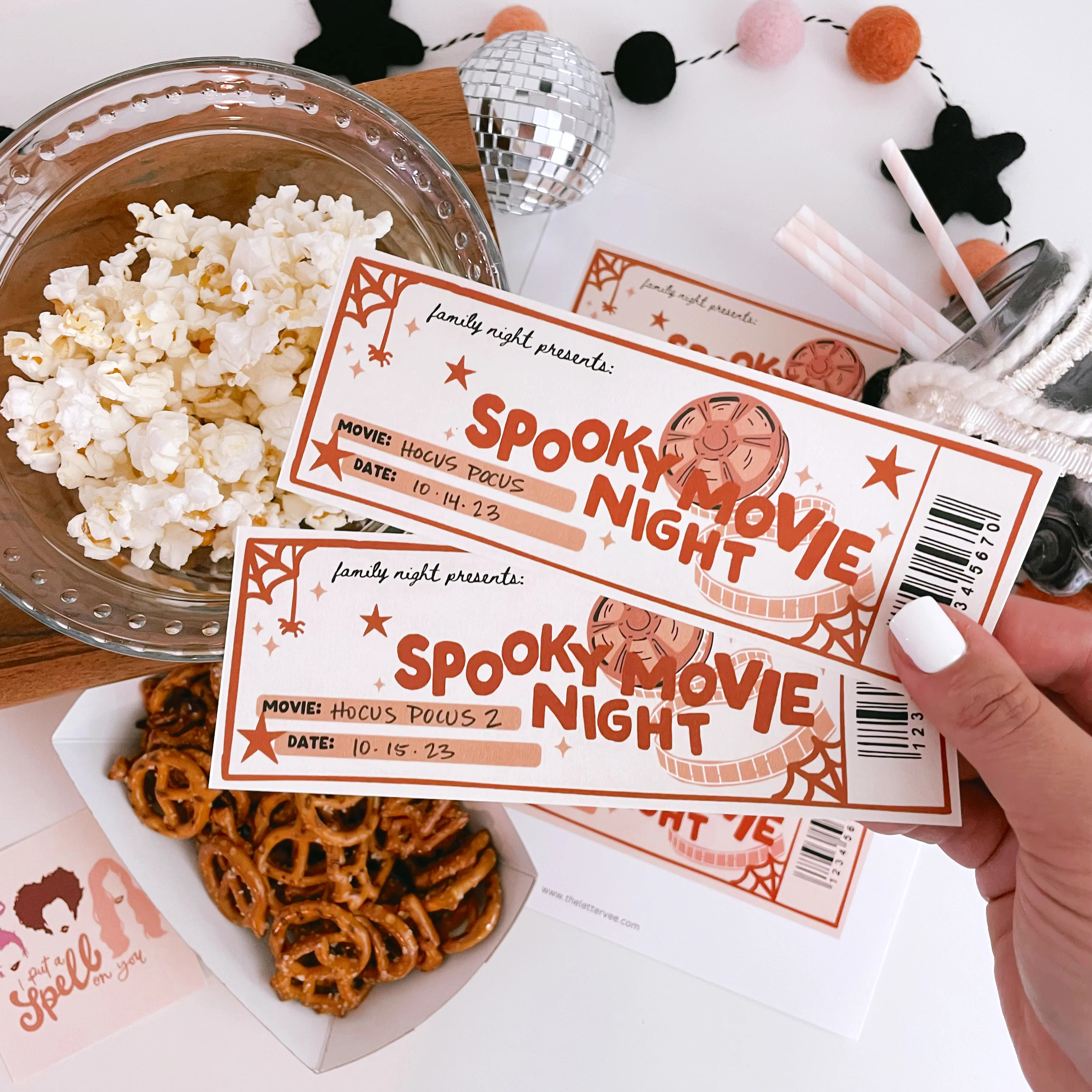 Spooky Movie Night tickets | Printable play | The Letter Vee