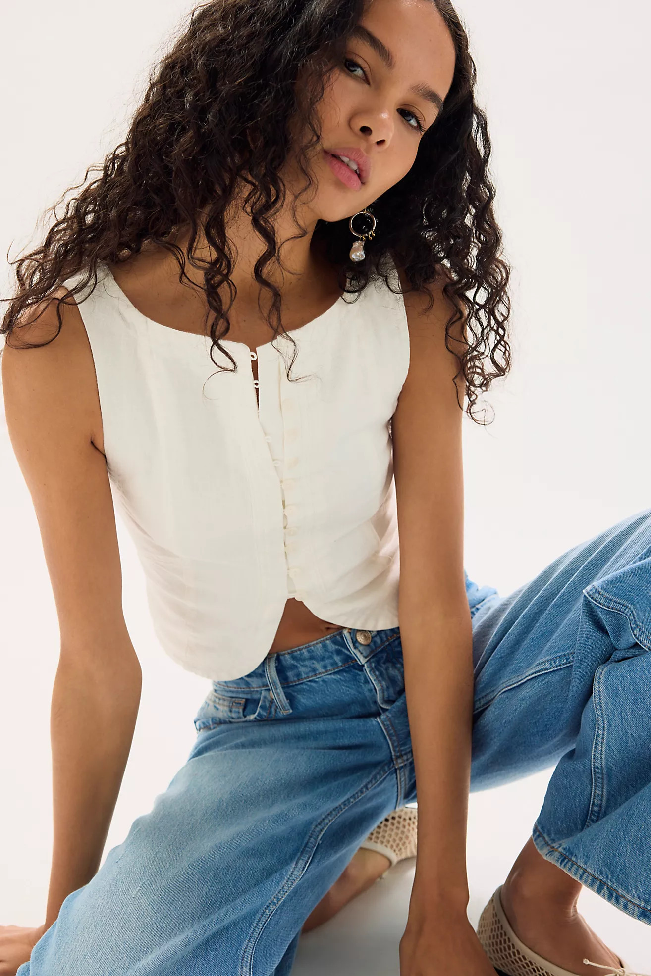 We The Free By The Sea Linen Tank | Free People (Global - UK&FR Excluded)