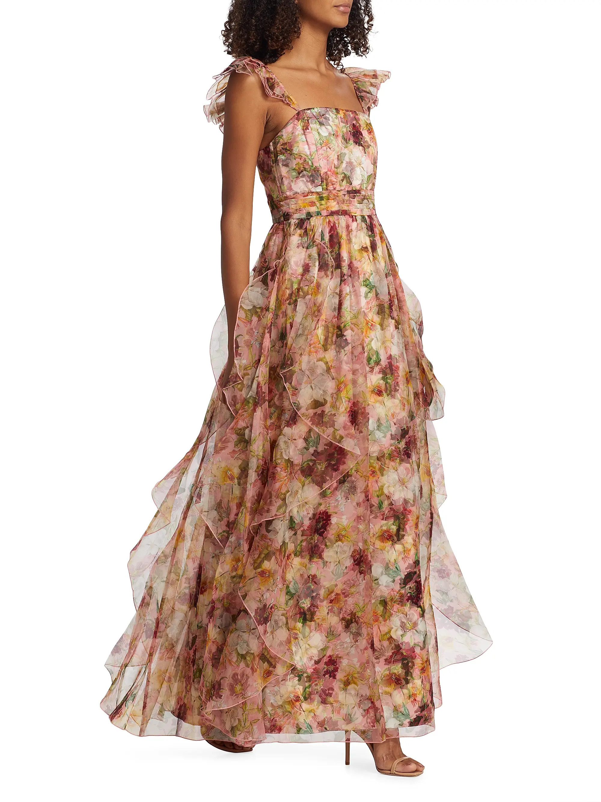 Jasmina Floral Ruffle Gown | Saks Fifth Avenue