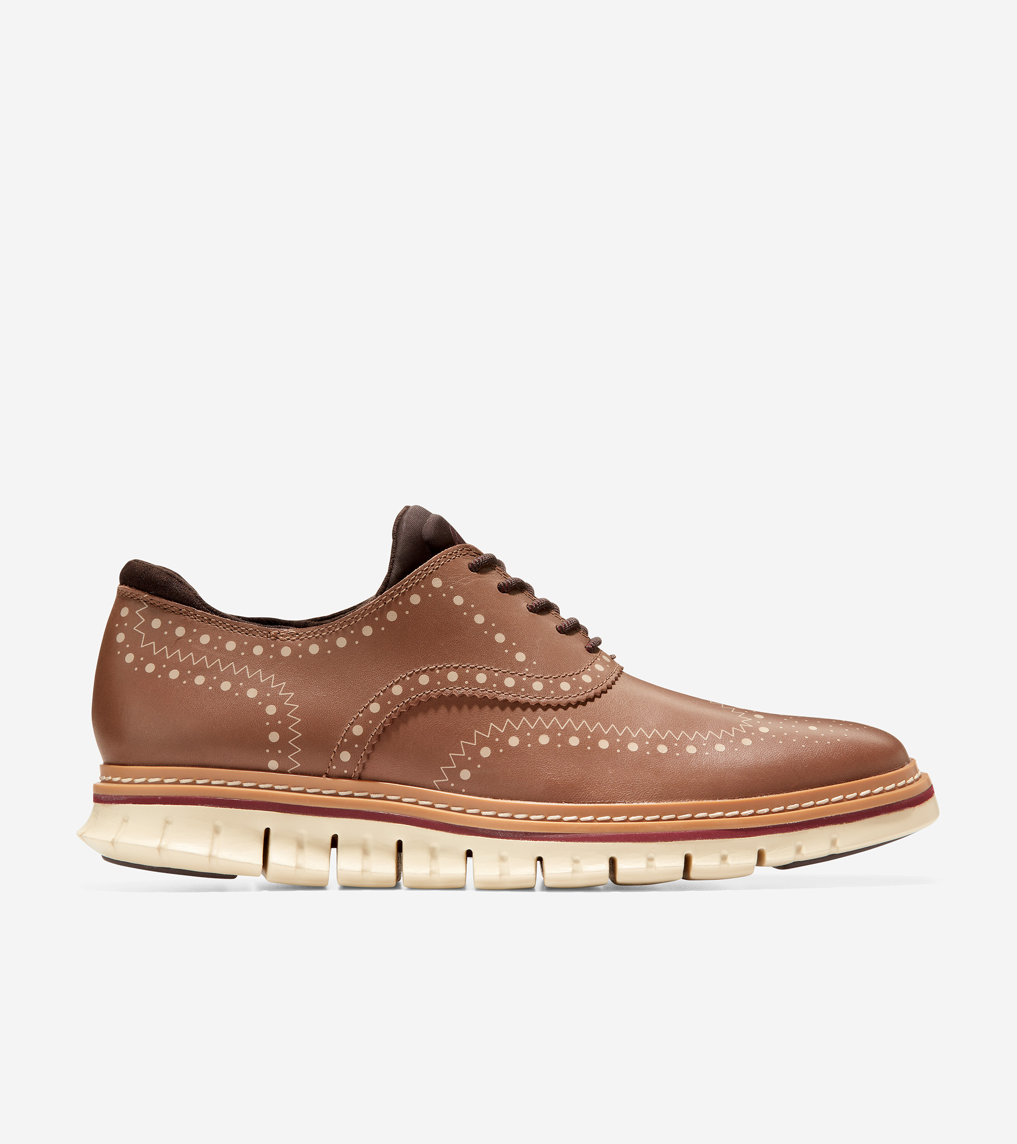 Men's Men's ZERØGRAND Wingtip Oxford in Light Whiskey-Alabaster | Cole Haan | Cole Haan (US)
