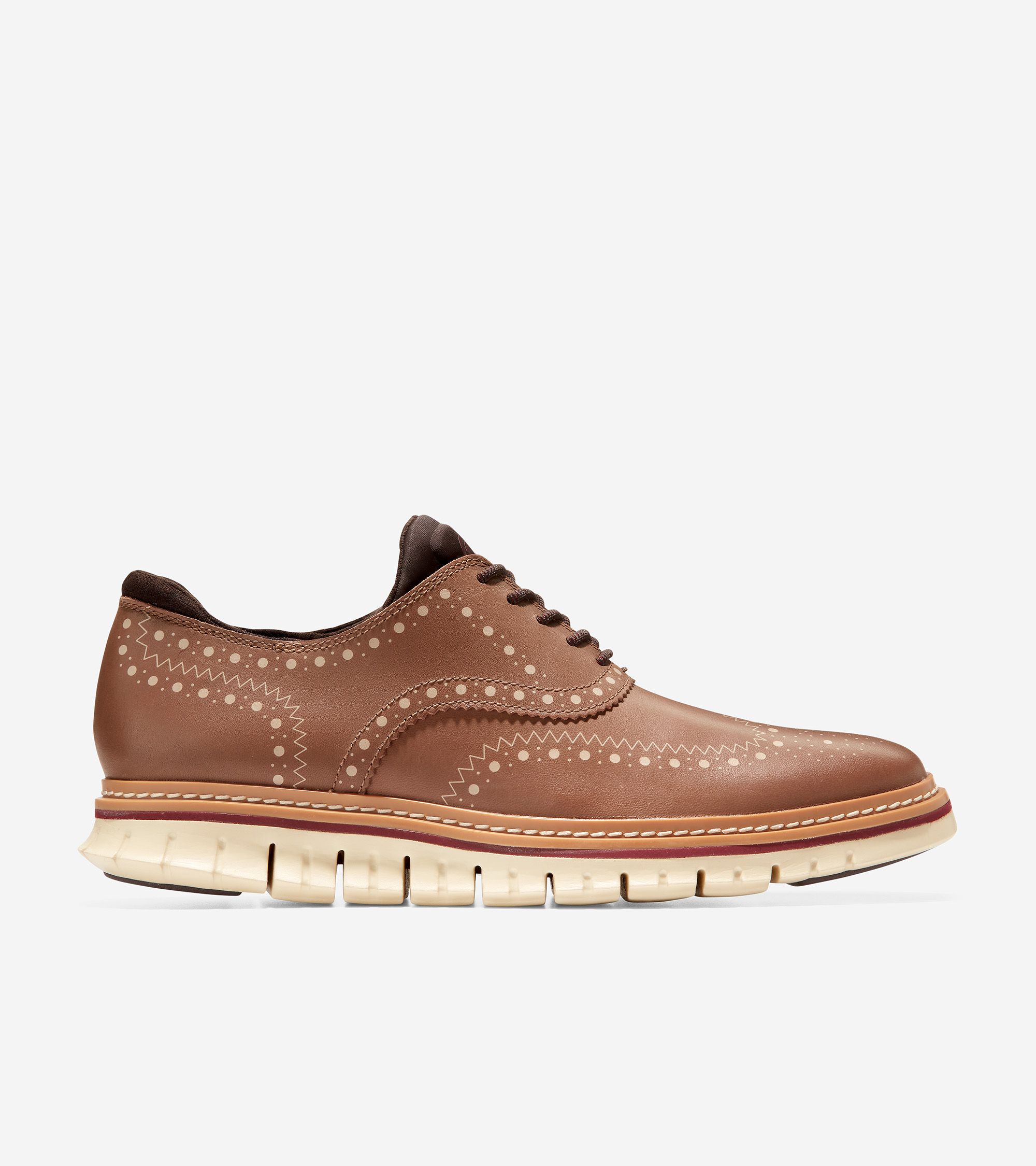 Men's Men's ZERØGRAND Wingtip Oxford in Light Whiskey-Alabaster | Cole Haan | Cole Haan (US)