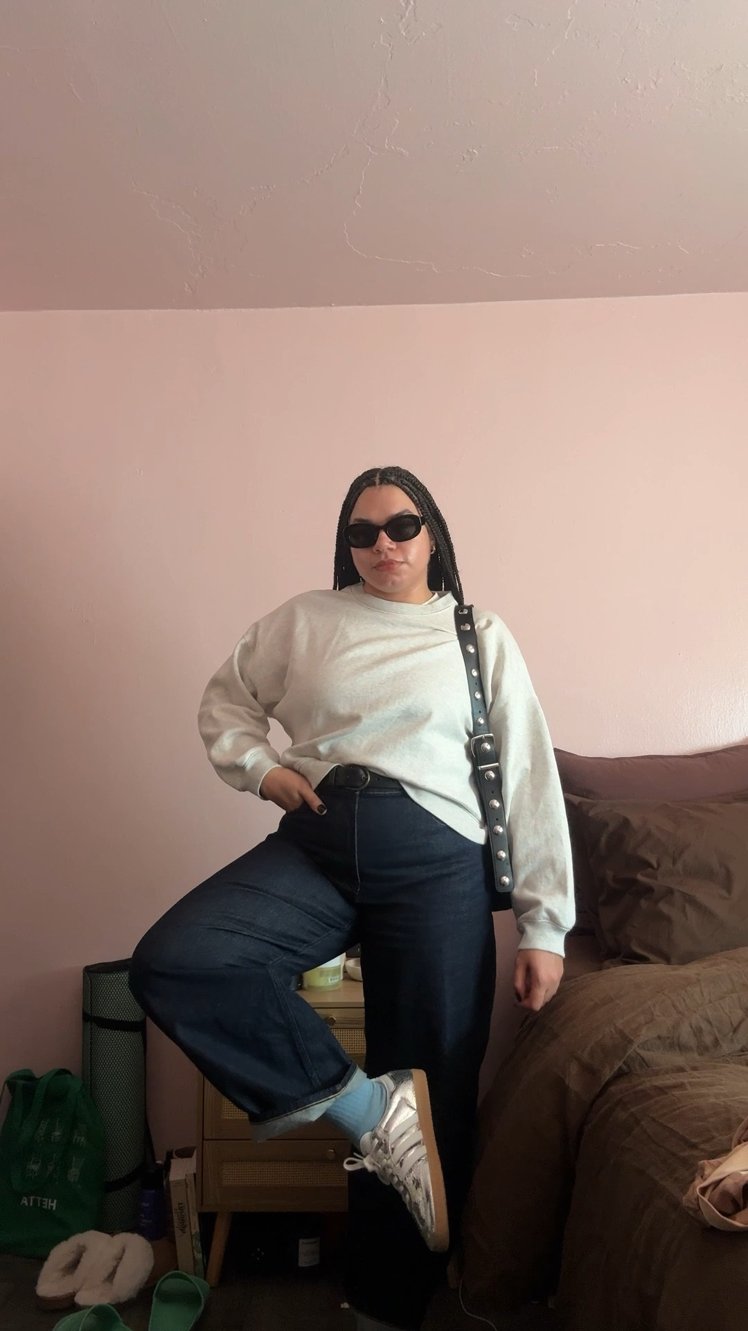 wearing —
sweatshirt: large
tee: large
jeans: 32w/29 inseam

barrel jeans, work ootd, sambas outfit, silver metallic sambas, fall ootd, fall outfit inspo, what I wore to work

#LTKSaleAlert #LTKMidsize #LTKStyleTip