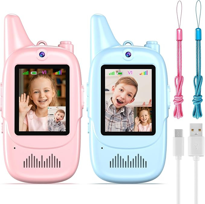 Video Walkie Talkies for Kids 2 Pack, Handheld Games for Kids, Intercom with Voice Changer, Long ... | Amazon (US)