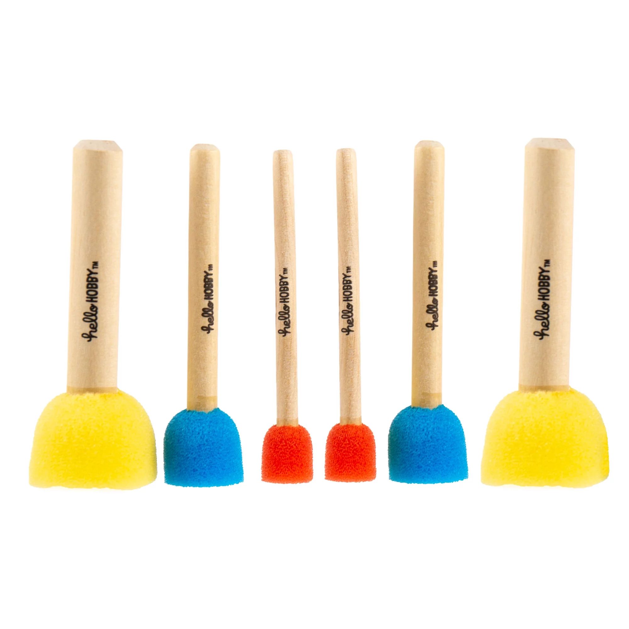 Hello Hobby Sponge Paint Dabbers, 6 Assorted Sponge Paint Brushes | Walmart (US)