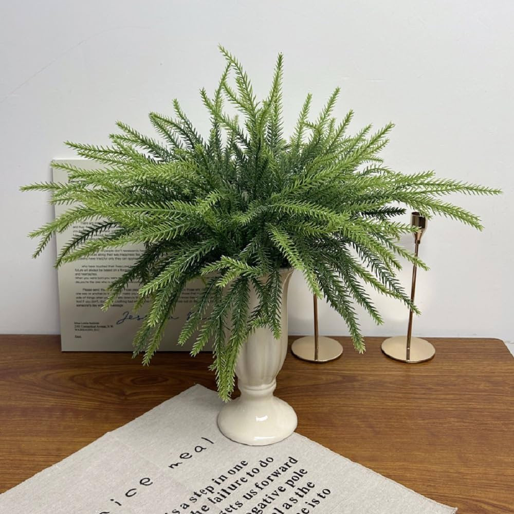 Christmas Norfolk Pine Picks, 30pcs Artificial Norfolk Pine Stems DIY Crafts Faux Christmas Norfo... | Amazon (US)