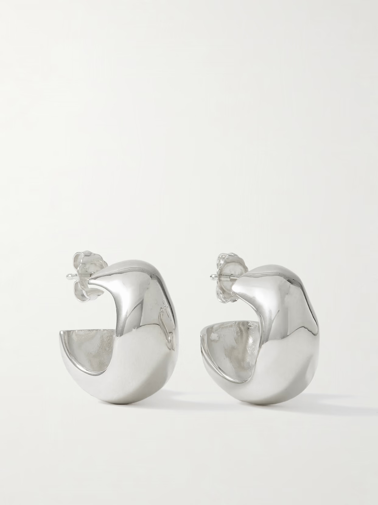 AGMES - Celia Small Recycled Silver Hoop Earrings - One size | NET-A-PORTER (US)
