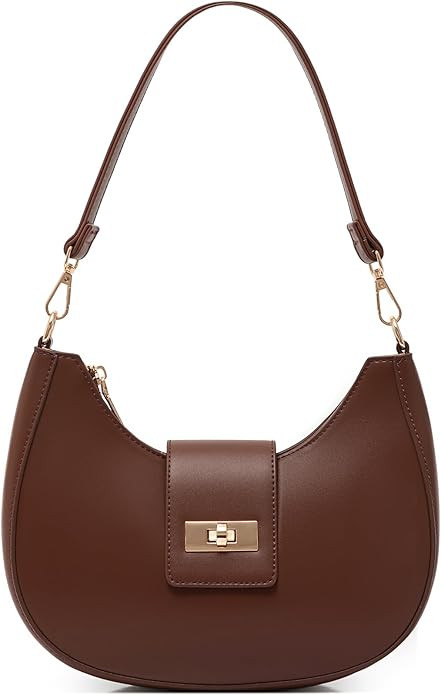 NIUEIMEE ZHOU Crescent Shoulder Bag for Women Retro Vegan Leather Crossbody Bags Tote HandBag Und... | Amazon (US)