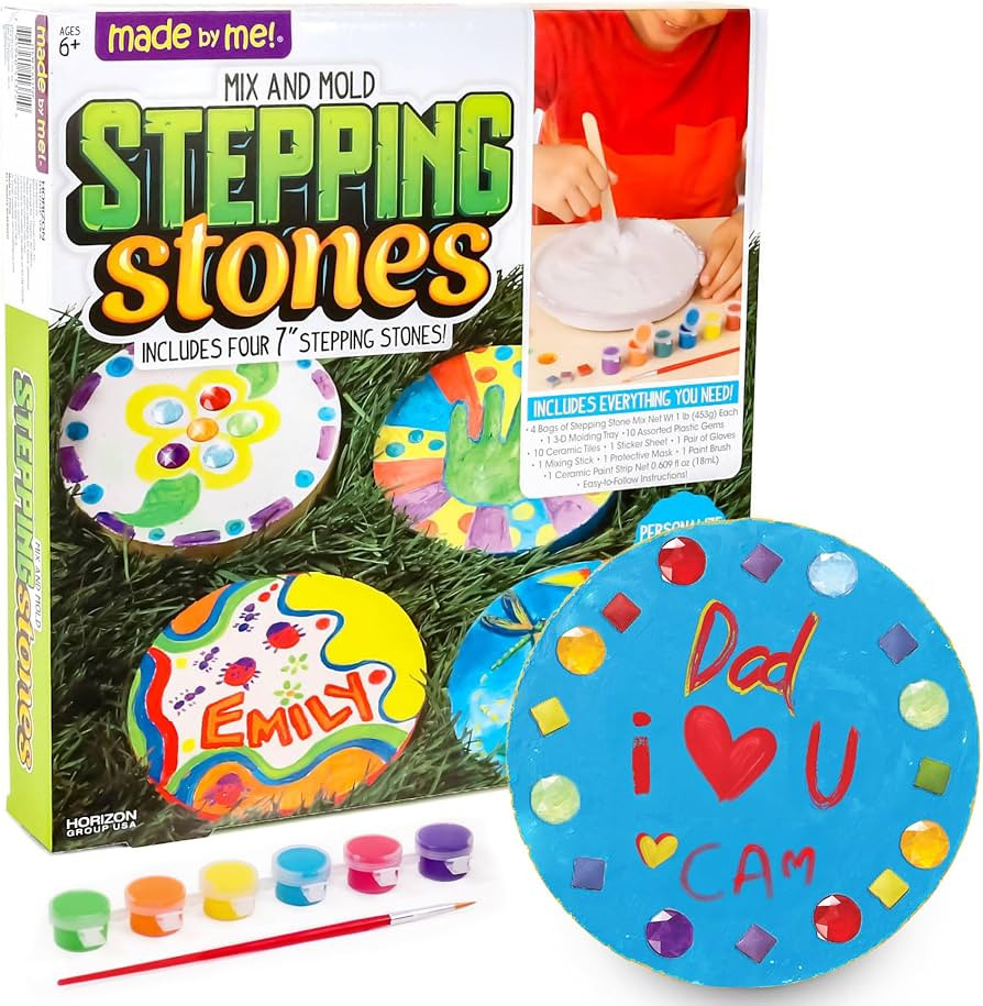 Made By Me Mix & Mold Your Own & Make 4 DIY Personalized Stepping Stones, Great Spring & Summer W... | Amazon (US)