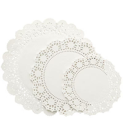 Juvale 150 Pack Round White Lace Paper Doilies Assorted Sizes for Crafts, Cake, Plates, Party Table, 6.5, 8.5, and 10.5 Inch | Target