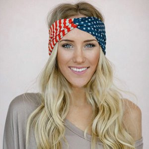 Shimmer Anna Shine Red White and Blue Patriotic American Flag Headband USA (Cotton Stars and Stri... | Amazon (US)