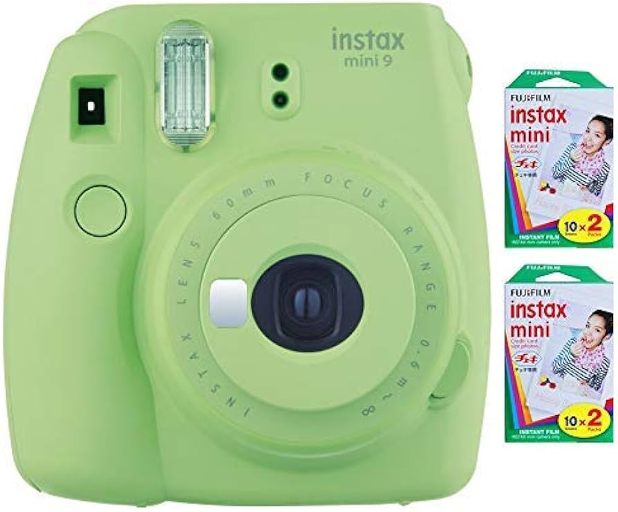 Fujifilm Instax Mini 9 Instant Camera (Lime Green) with 2 x Instant Twin Film Pack (40 Exposures) | Amazon (US)