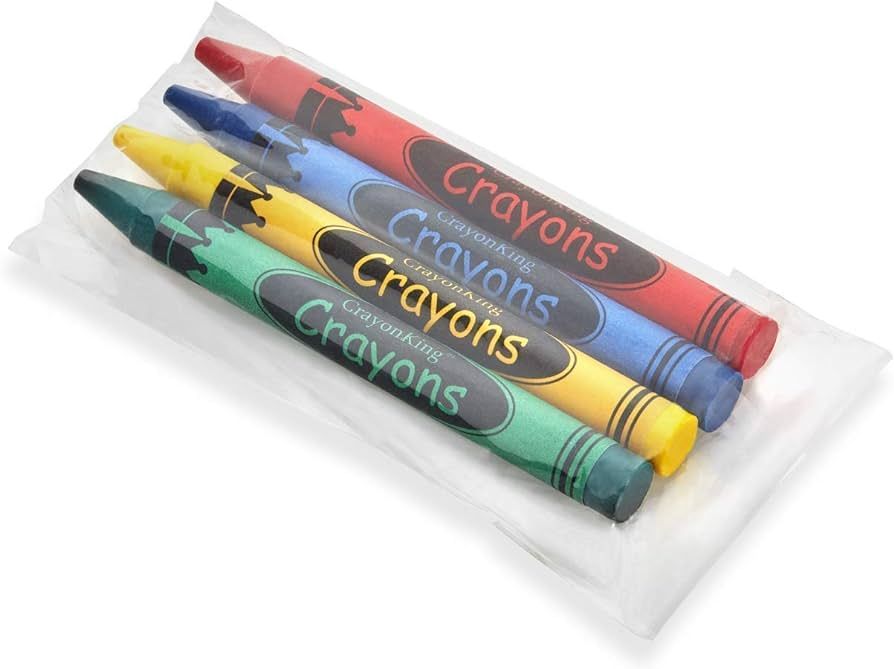 CrayonKing 50 Sets of 4-Packs in Cello (200 total bulk Crayons) Restaurants, Party Favors, Birthd... | Amazon (US)