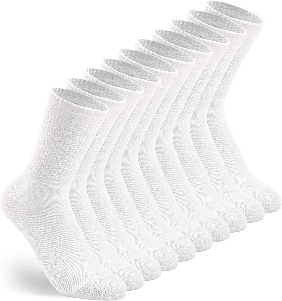 5-8 Pairs Womens Casual Calf Crew Socks Cotton Comfortable and Lightweight Socks for Women Size 5... | Amazon (US)