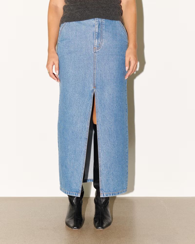 Denim Maxi Skirt | Abercrombie & Fitch (US)