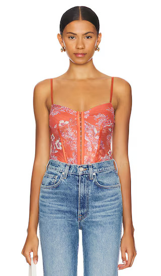 X Intimately FP Printed Night Rhythm Bodysuit in Tomato Combo | Revolve Clothing (Global)