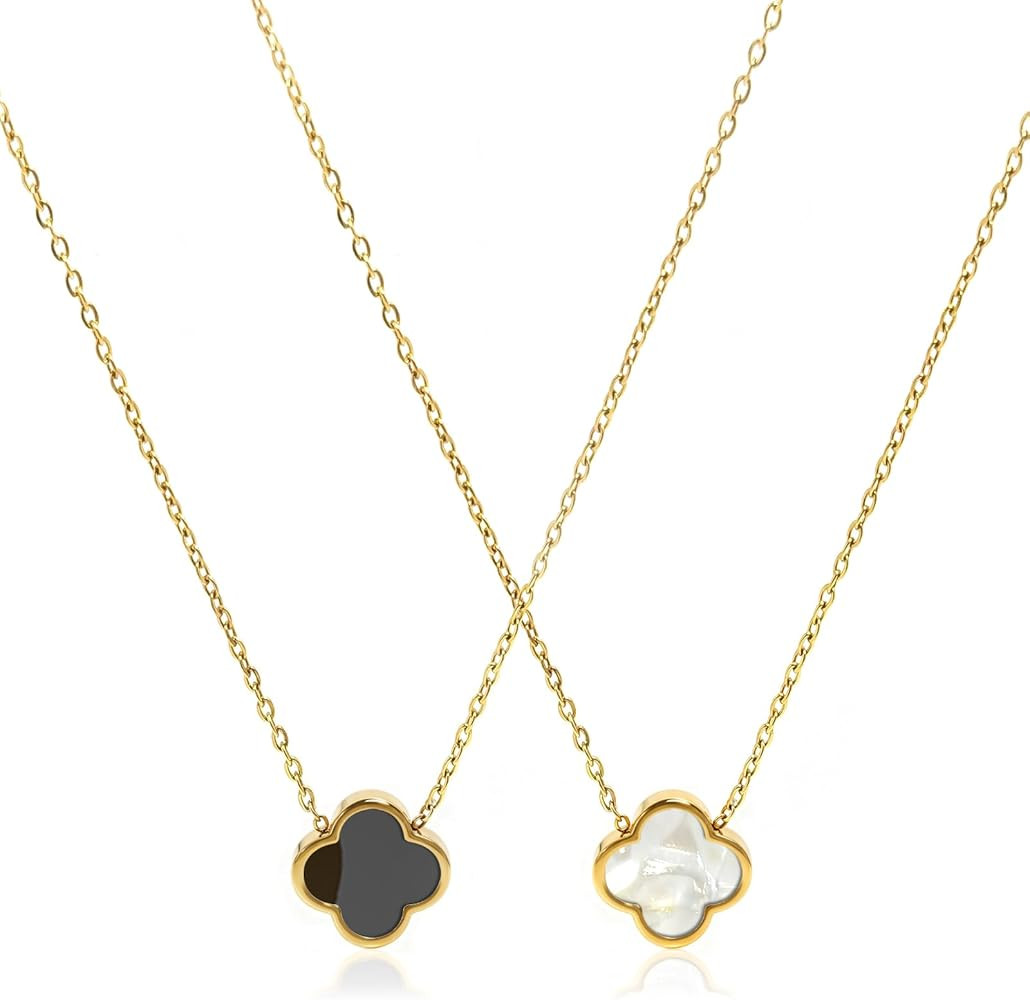 Aimétte Monette Dainty Gold Necklace for Women Lucky Four Leaf Clover Womens Necklaces 18K Gold ... | Amazon (US)