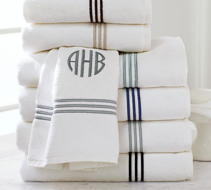Grand Organic Cotton Embroidered Towels | Pottery Barn (US)