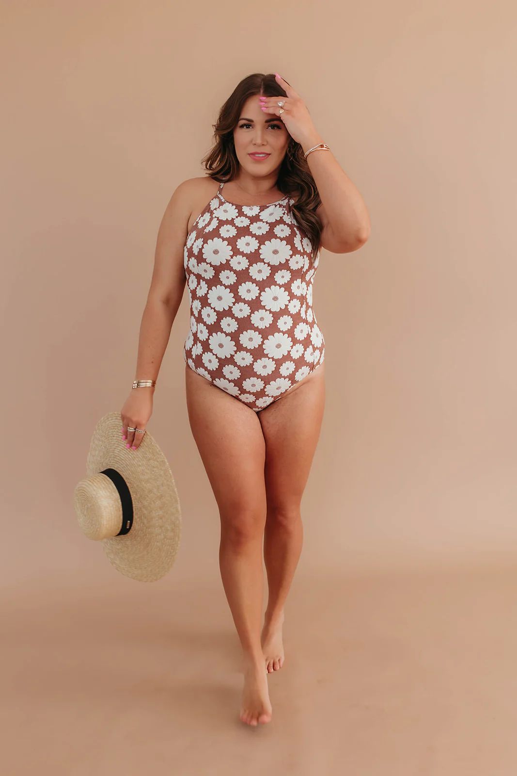 LACED UP ONE PIECE IN COCONUT FLORAL BY PINK DESERT | Pink Desert