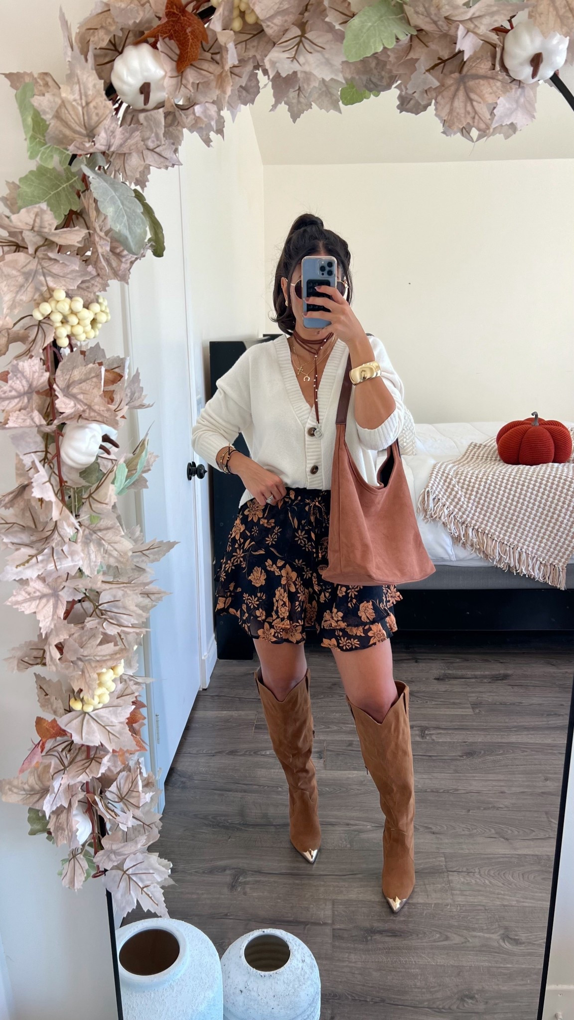 Amazon Fall look you’ll actually wear! Floral skort size small. Cardigan is three years old from Target, linked similar! Boots are also old, linked similar! 

#LTKMidsize #LTKStyleTip #LTKFindsUnder50