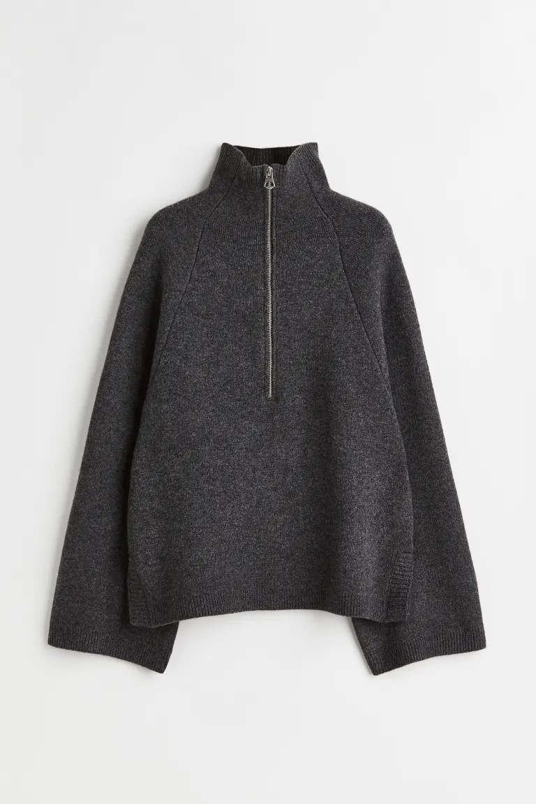 Wool-blend half-zip jumper | H&M (UK, MY, IN, SG, PH, TW, HK)
