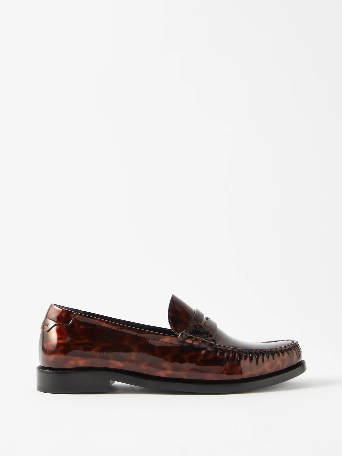 Le Loafer tortoiseshell-effect leather loafers | Saint Laurent | Matches (UK)