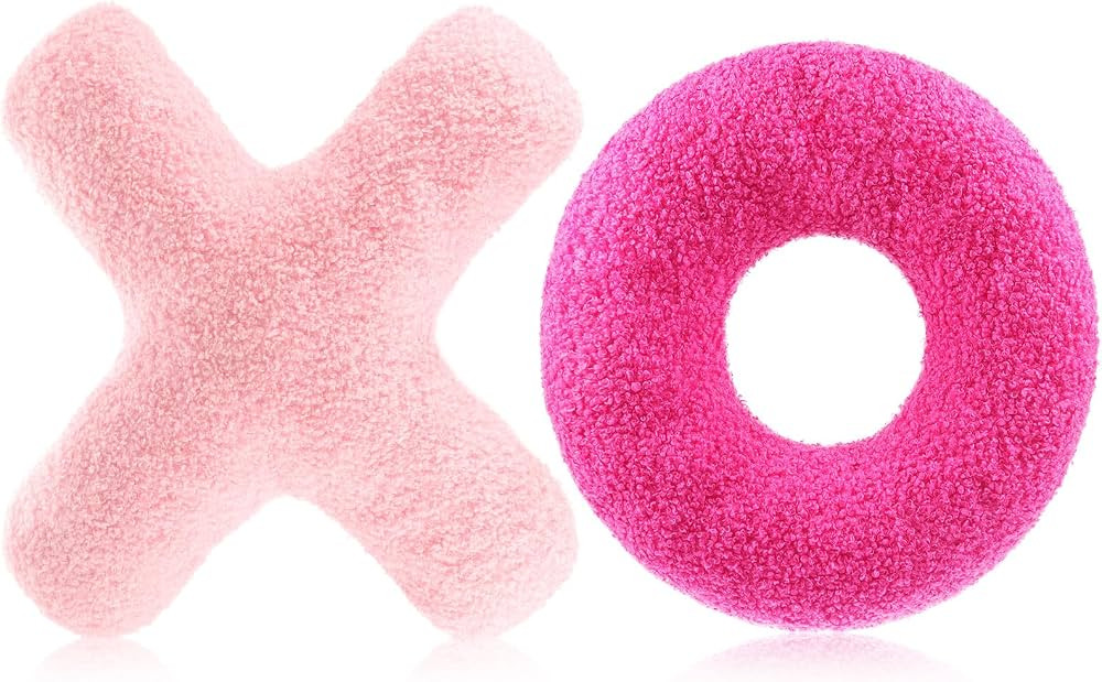 2 Pcs Valentines Throw Pillow Cute XO Pillow Plush Fuzzy Pink Cushion for Girly Friends Children ... | Amazon (US)