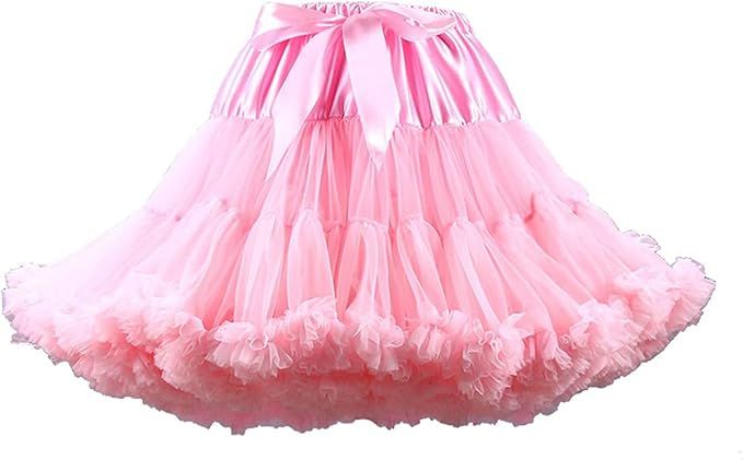 Chadox Puffy Tutu Skirt for Women Tulle Petticoat with Ribbon Ballet Dance Pettiskirts | Amazon (CA)