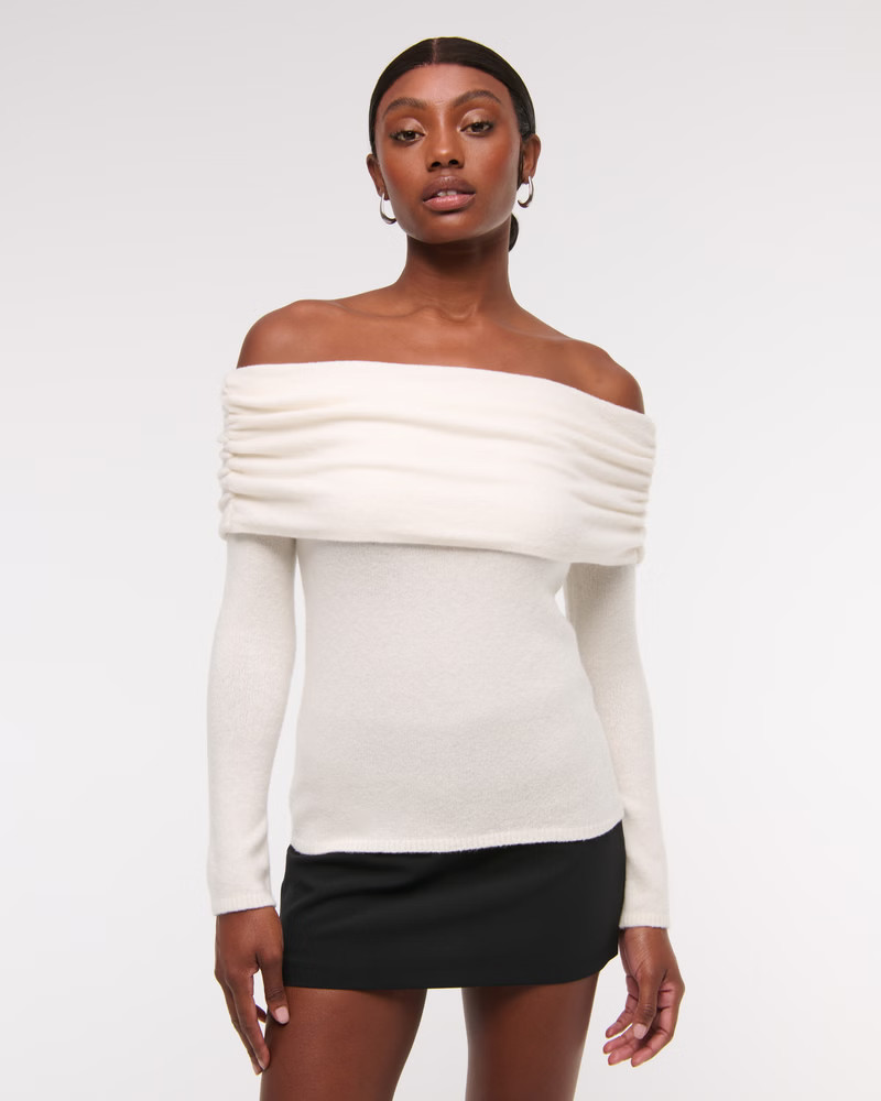 Women's Foldover Off-The-Shoulder Sweater | Women's Tops | Abercrombie.com | Abercrombie & Fitch (US)