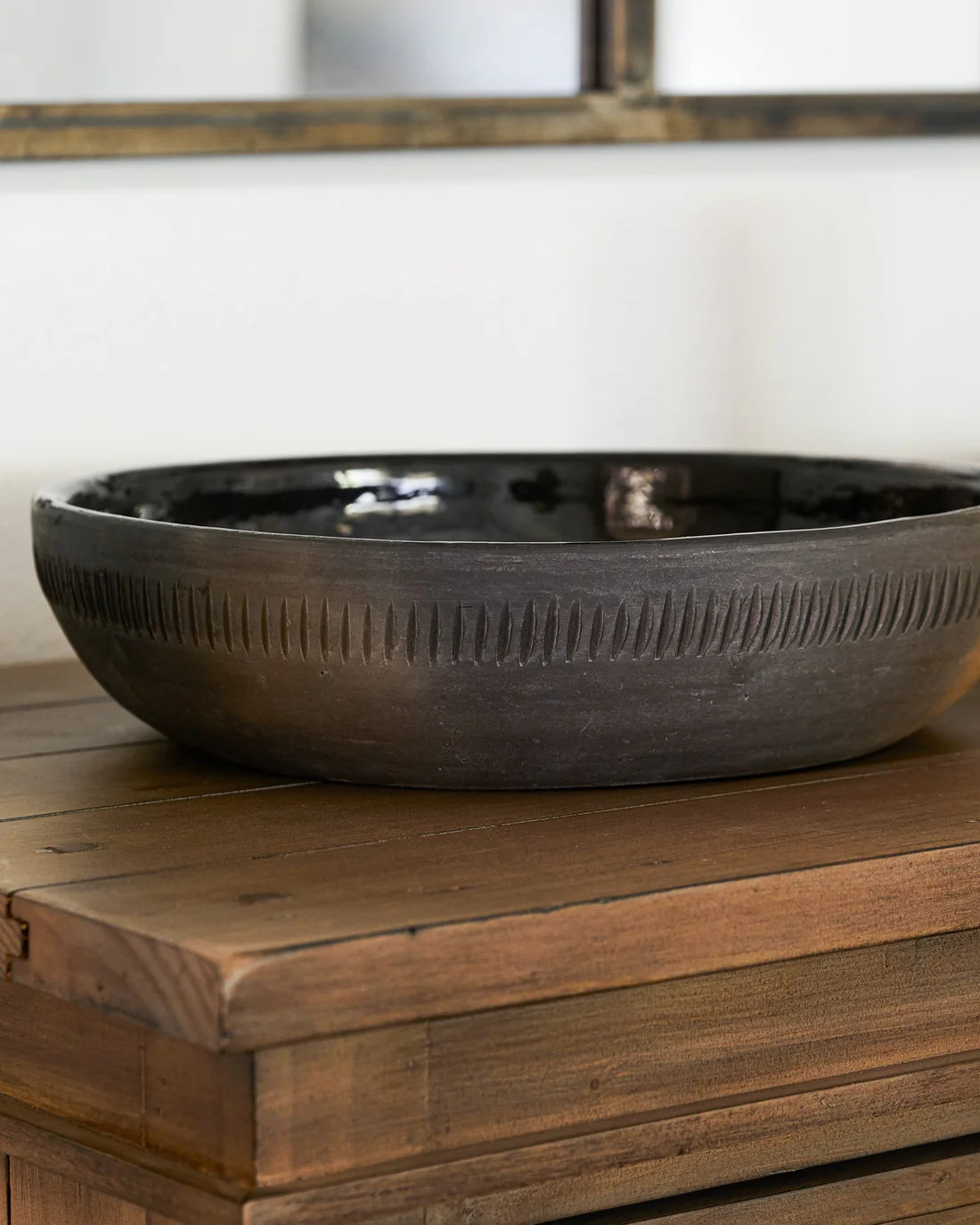 Rustic Black Clay Accent Bowl | Magnolia