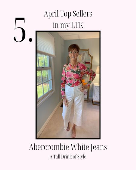 Most popular in my LTK shop in April
Abercrombie white wide leg crop jeans. These might be the softest jeans I have ever worn! Wearing a size 29 long.

fashion for women over 50, tall fashion, smart casual, work outfit, workwear, timeless classic outfits, timeless classic style, classic fashion, jeans, date night outfit, dress, spring outfit

spring dress, spring outfit, spring fashion, spring outfit ideas, spring outfits, cute spring outfits, spring outfit, spring fashion,

summer style, summer wedding guest, white dress, sandals, summer outfit, summer fashion, summer outfit ideas, summer concert outfit, 

#LTKfindsunder100 #LTKstyletip #LTKover40