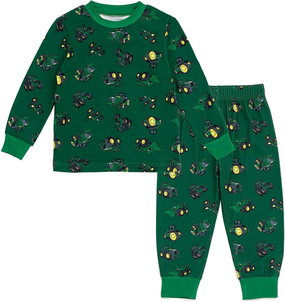 John Deere Tractor Construction Raglan Pajama Shirt and and Pajama Pants Sleep Set Toddler to Lit... | Amazon (US)