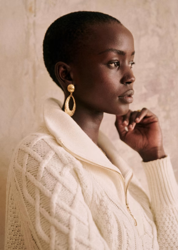 Roméo Jumper - white - Merino Wool - Sézane | Sezane Paris