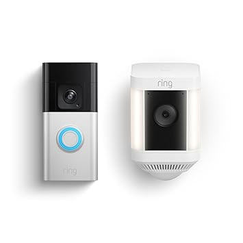 Ring Battery Doorbell Pro with Ring Spotlight Cam Plus, White | Amazon (US)