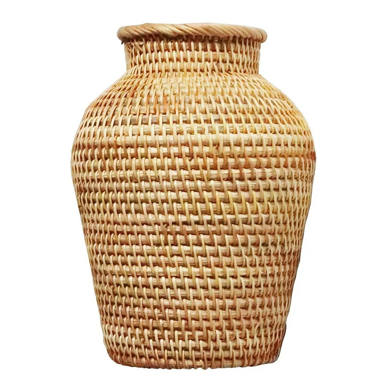 Pungan Flower Vase Rattan Woven Rustic Flower Vase Table Centerpiece 9X9X21CM,8.27"X3.54"X3.54" -... | Walmart (US)