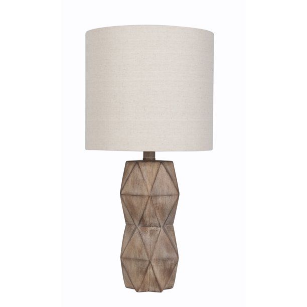 Better Homes & Gardens Weathered Wood Faceted Faux Wood Table Lamp, 21"H | Walmart (US)