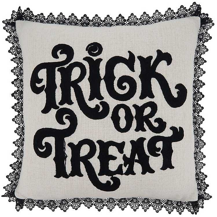 Trick or Treat Pom Pom Halloween Throw Pillow | Kirkland's Home