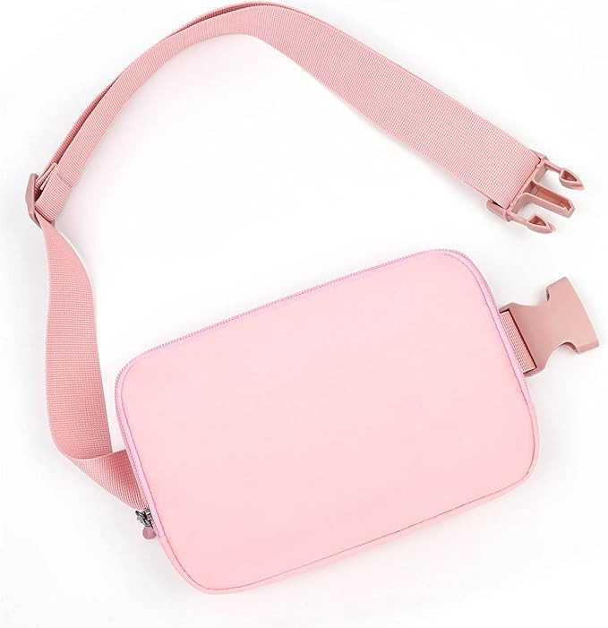 IBYO Belt Bag for Women Men, Light Pink Fanny Packs with djustable Strap , Fashion Waist Pack for... | Amazon (US)