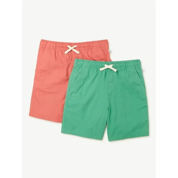 Free Assembly Boys Pull on Dock Shorts, 2-Pack, Sizes 4-18 - Walmart.com | Walmart (US)