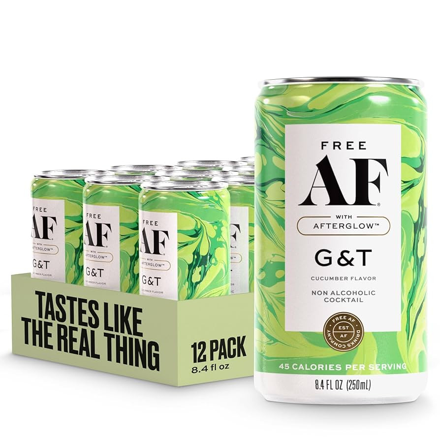 AF Drinks Non-Alcoholic Cucumber G&T | Alcohol Alternative Sparkling Cocktails with AFTERGLOW Bot... | Amazon (US)