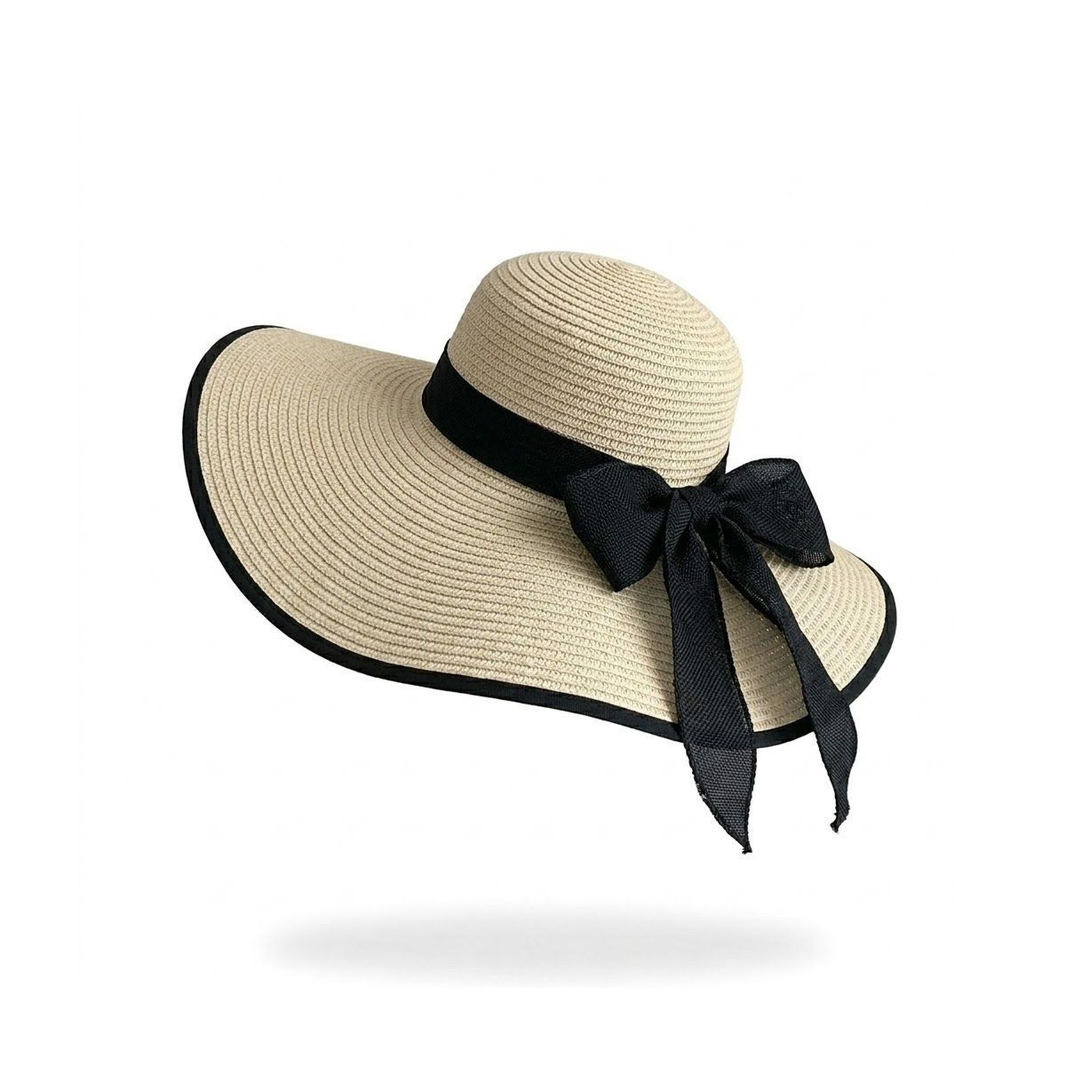 Anna-Kaci Women Wide Brim Straw Sun Hat with Bow Tie Summer Beach Floppy Hat UV Protection, Beige | Target