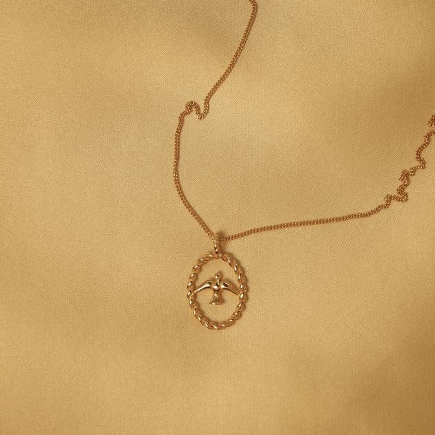 JEAN 18k Gold Plated s925 Mockingbird Necklace | J. Bubs