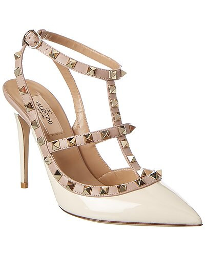 Valentino Rockstud Caged 100 Patent Pump | Gilt