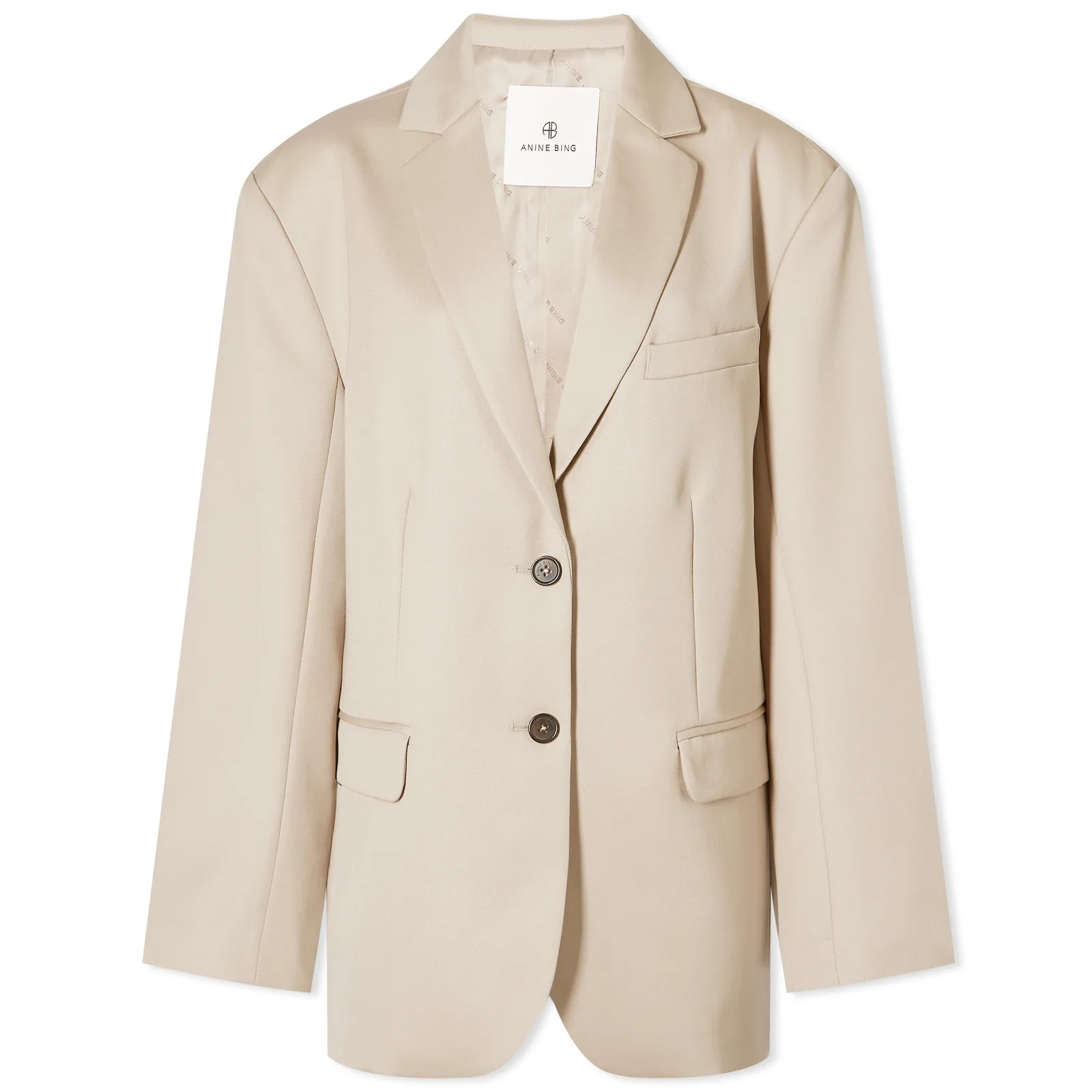 Anine Bing Women's Quinn Blazer in Taupe, Size Large | END. Clothing