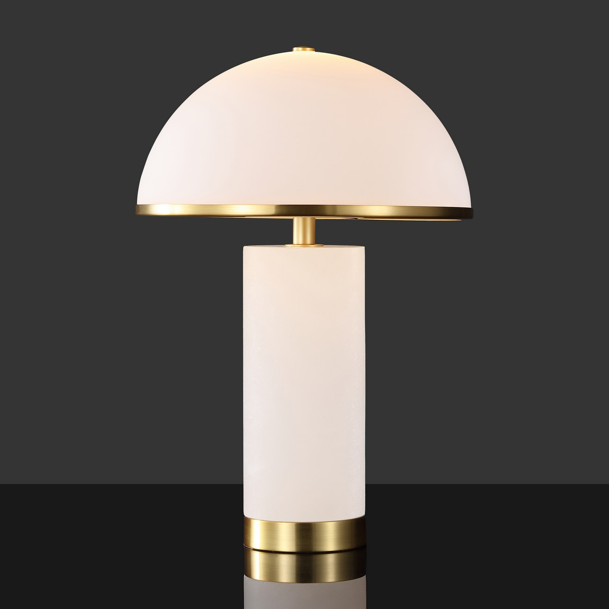 Izabel Alabaster Table Lamp In Gold and White | 1stopbedrooms