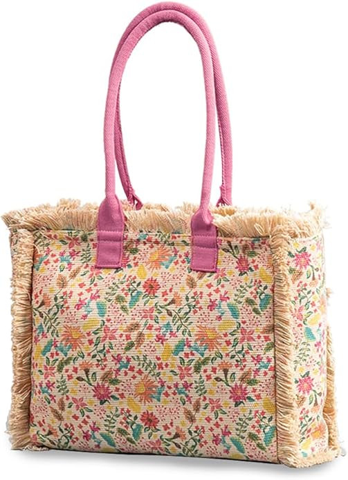 Women Canvas Handbag Ethnic Style Tote Bag Retro Shoulder Bag with Tassels Summer Beach Bag Bohem... | Amazon (US)