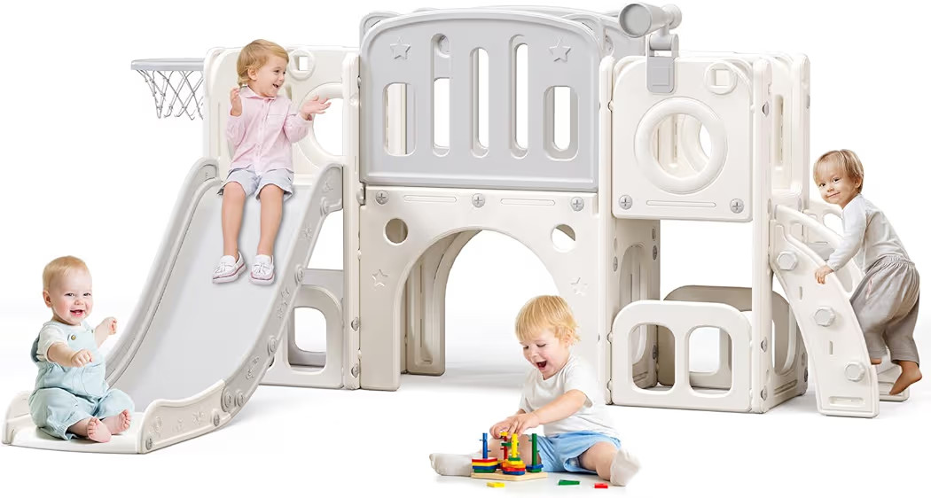 8 in 1 Toddler Slide,Kids Climber Slide with Storage Space and Non-Slip Steps,Indoor Outdoor Play... | Amazon (US)