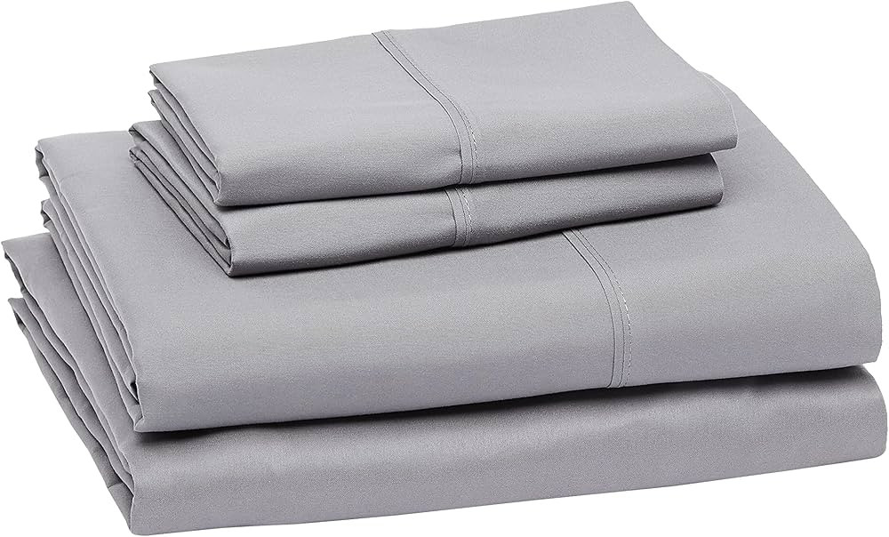 Amazon Basics Lightweight Super Soft Easy Care Microfiber Bed Sheet 4 piece Set with 14-Inch Deep... | Amazon (US)
