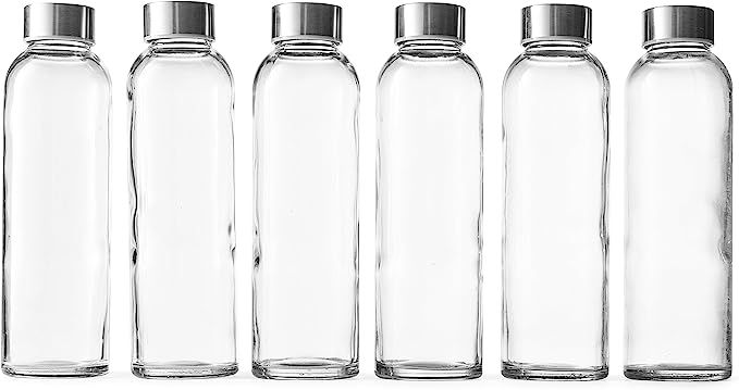Epica 18 oz Clear Glass Bottles with Lids | Natural BPA Free Eco Friendly, Reusable Refillable Wa... | Amazon (US)