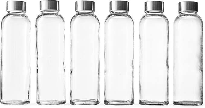 Epica 18-Oz. Glass Water Bottles with Lids, Juice Bottles - BPA Free & Eco-Friendly Reusable Refi... | Amazon (US)